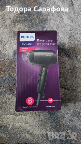 Компактен сешоар Philips 1200W (черен)
