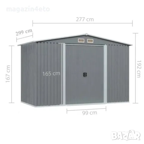 🏡 МЕТАЛНА ГРАДИНСКА КЪЩА ЗА ИНСТРУМЕНТИ – 277 × 299 × 192 см, снимка 5 - Други - 55691420