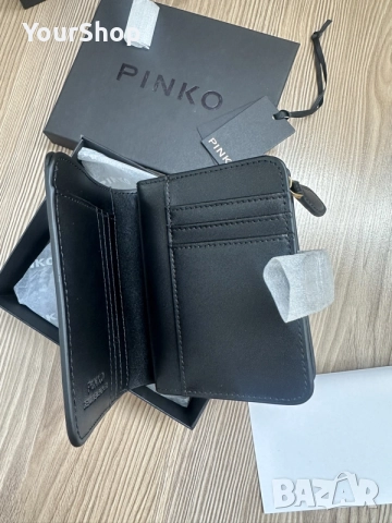 Дамски портфейл на Pinko в черен и розов цвят, снимка 5 - Портфейли, портмонета - 55407794