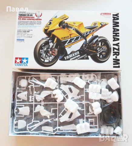 Сглобяем Mодел - TAMIYA 1/12 Yamaha YZR-M1 50th Anniversary US (TAMIYA 14104), снимка 4 - Други ценни предмети - 54408553