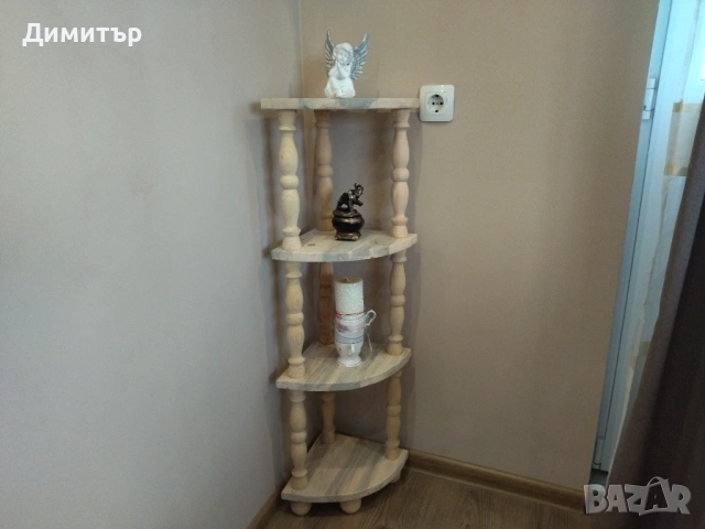 Ръчно изработена ъглова етажерка ( НАТУРАЛНА ) !!!, снимка 3 - Етажерки - 54896235