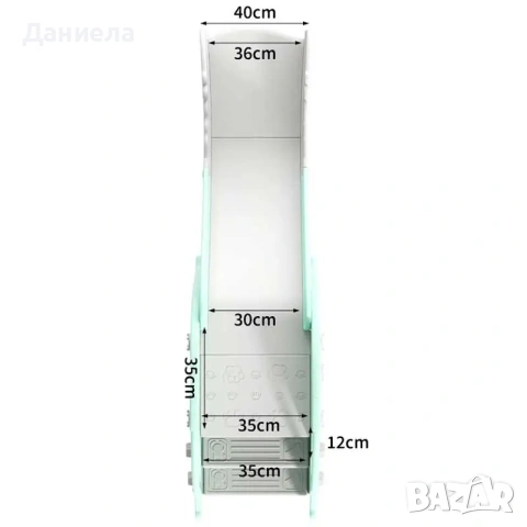 Детска пързалка с форма на жираф 170 см – тюркоаз, снимка 2 - Други - 55287093