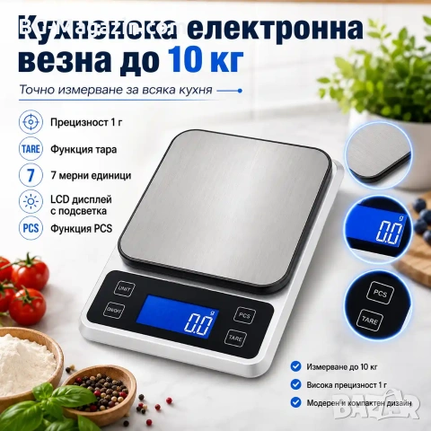 Професионална прецизна кухненска електронна везна кантар за храна кафе добавки подправки кантар, снимка 9 - Везни - 50921580