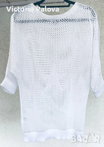 Модерна ажурна блуза органик памук, снимка 6 - Блузи с дълъг ръкав и пуловери - 54019806