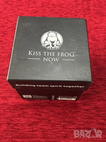 Това е кутия за KissTheFrogNOW, инструмент за тиймбилдинг и развитие на екипи