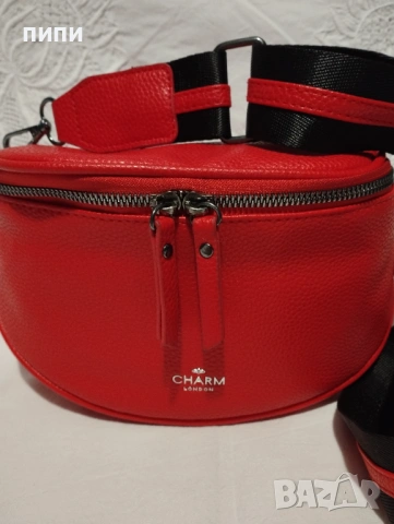CHARM London малка червена чанта през рамо, снимка 2 - Чанти - 54365328