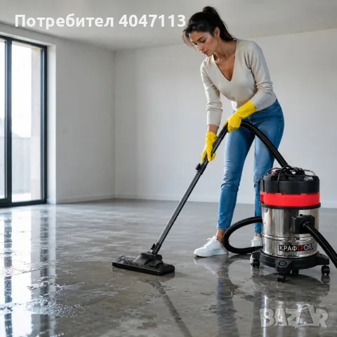 Прахосмукачка KraftRoyal 601-B20 за сухо и мокро почистване - 1200W, 20L, неръждаем резервоар, функц, снимка 4 - Прахосмукачки - 55407833
