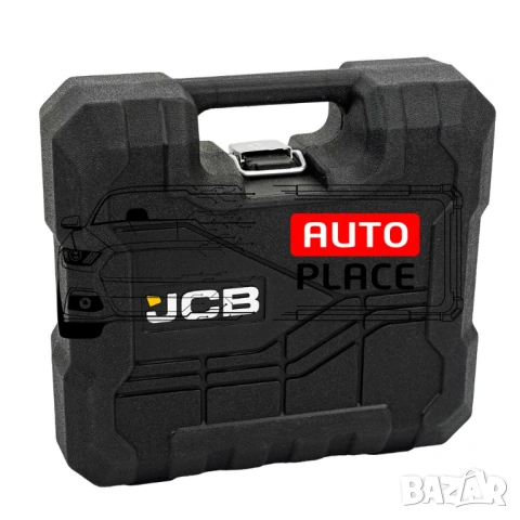 Пневматичен гайковерт с къс шпиндел 1450 Nм 1/2″ JCB с вложки и куфар, снимка 4 - Други инструменти - 54048488