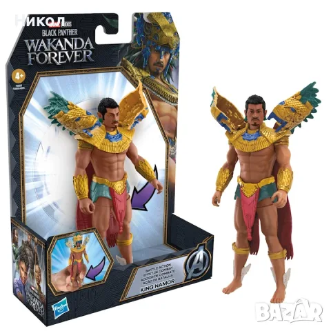 Екшън фигура Black Panther Wakanda Forever Battle Action King Namor, Hasbro Marvel, 15 см