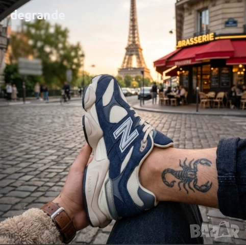 👟Маратонки NewBalance 9060 – Тъмносиньо и Кремаво, снимка 2 - Маратонки - 54755878