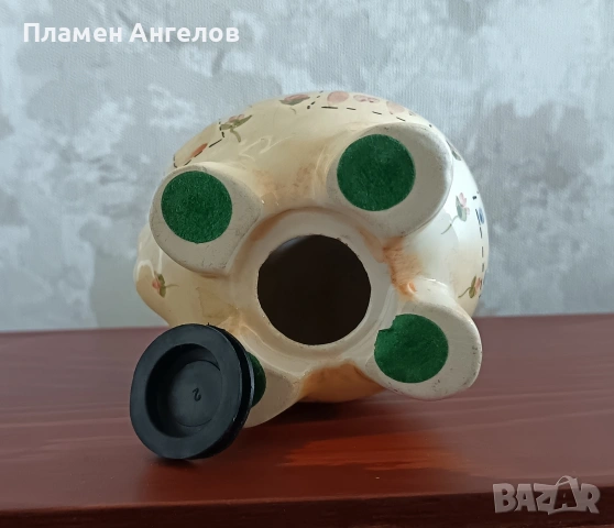 Винтидж керамична касичка"Прасенце" с флорални мотиви 70те-80те години. , снимка 9 - Декорация за дома - 54435618