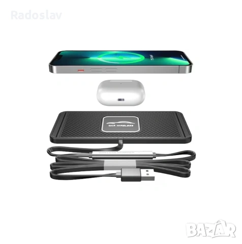 Универсално Бързо Безжично Зарядно за Кола – 15W Fast Charge