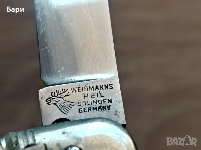 Немски полуавтоматичен ловен нож WELDMANNS HEIL , снимка 11 - Ножове - 55159732