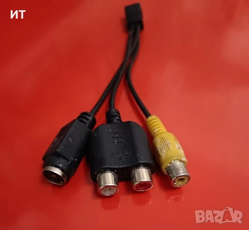 USB Mini-B(8-pin) split to rca + s-video adapter, снимка 2 - Кабели и адаптери - 54483175