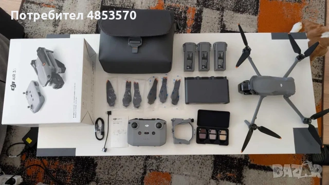 Дрон DJI Air 3S Fly More Combo (DJI RC-N3) + Пускащ механизъм за дрон DJI Air 3/3S, снимка 2 - Дронове и аксесоари - 54863651