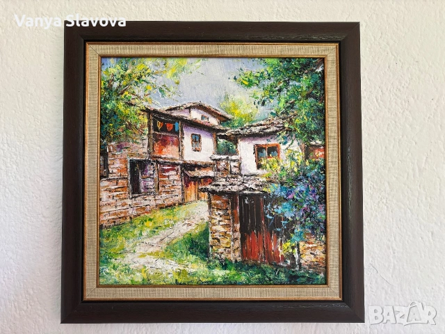 Лято в Лещен - маслена картина, снимка 4 - Картини - 55076684