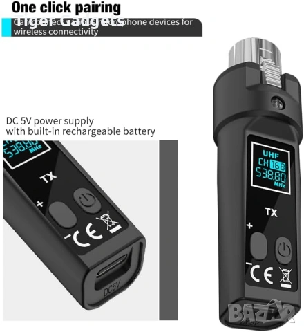 Upgrade D Version 2.4GHz Wireless XLR Transmitter & Receiver – безжична система за микрофони, миксер, снимка 2 - Други - 54620384