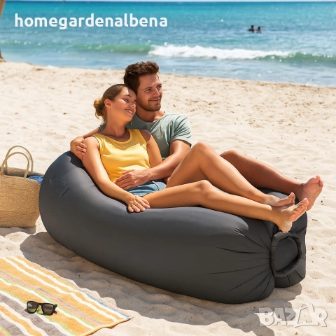 Въздушен шезлонг за релакс – без помпа, лек и преносим, с чанта