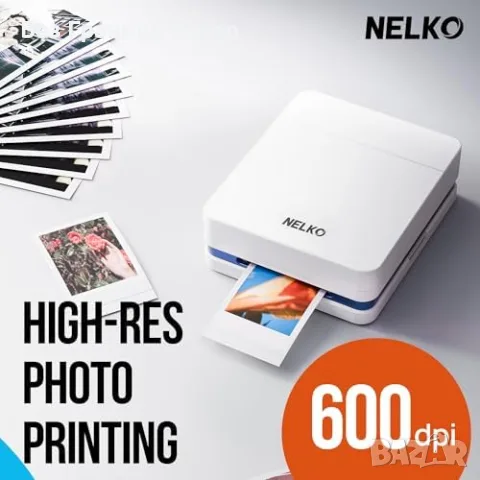 Нов Портативен цветен принтер за снимки стикери Nelko PP01 iOS Android самозалепваща хартия 60 листа, снимка 7 - Принтери, копири, скенери - 55303674