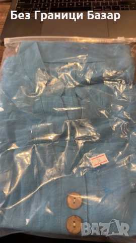 Нова Дамска ленена блуза oversized V деколте свободна туника, снимка 2 - Туники - 54363678