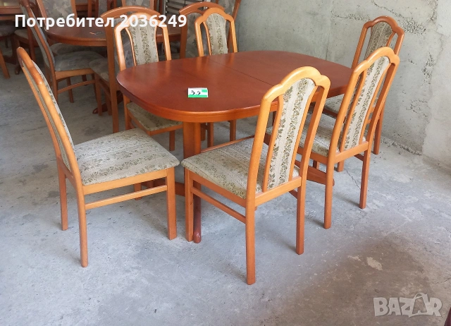 Комплект масивна разтегателна маса-Автомат с 6 стола, снимка 7 - Маси - 54898429