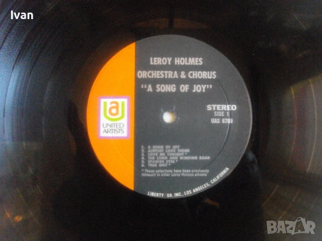 Leroy Holmes: A Song Of Joy LP VG ВИНИЛОВА ГРАМОФОННА ПЛОЧА ОРИГИНАЛНА USA UAS-6769 ЛЕРОЙ ХОЛМС, снимка 18 - Грамофонни плочи - 54611473