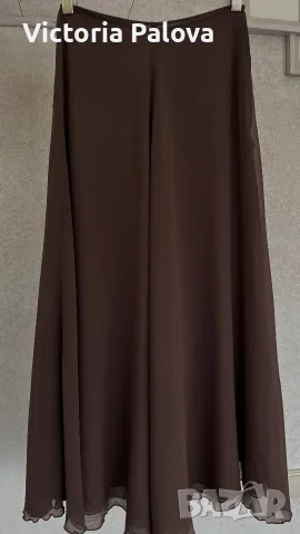 Луксозна двойна копринена пола от 100% естествена коприна - Dark Chocolate, снимка 5 - Поли - 55409027