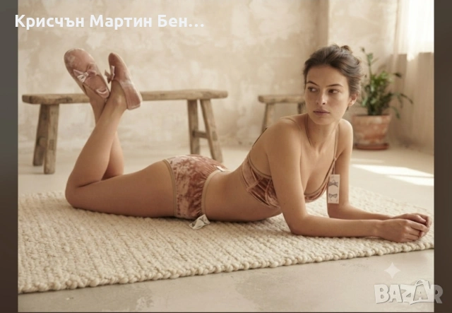 Елегантно кадифено бельо в цвят карамел , снимка 3 - Корсети, бюстиета, топове - 55163271