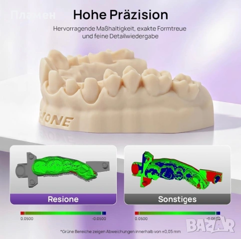 Смола за 3D принтер D01S –1кг.  Жълт цвят, 385nm ~ 405nm (LCD/DLP), снимка 7 - Медицински, стоматологични - 54487709