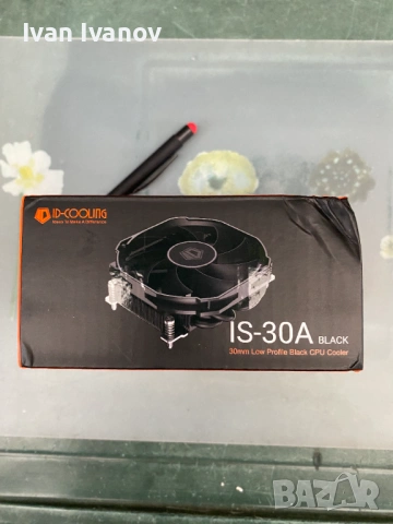 Чисто нов нископрофилен охладител ID-COOLING IS-30A Black (AMD AM4/AM5) - Продавам / Заменям за Inte, снимка 2 - Други - 54936429