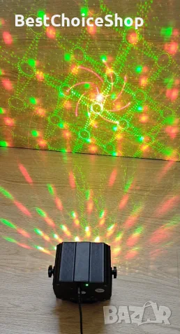 LED лазерна лампа за проектор, светлинни ефекти, контролирани със звук, компактна, преносима, снимка 5 - Прожектори - 55377027