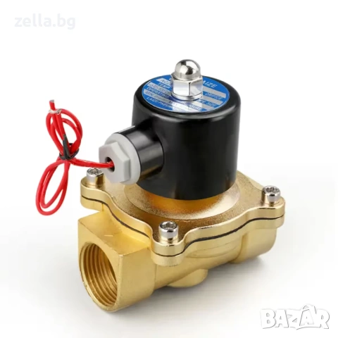 Електромагнитен клапан 220V 3/4 цола, нормално затворен, месинг, 1MPa - за поливни системи 10303