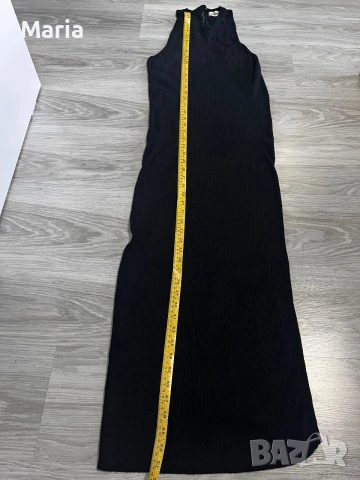 Дълга плетена рокля ZARA Knit – размер S | Черна, снимка 3 - Рокли - 55095216