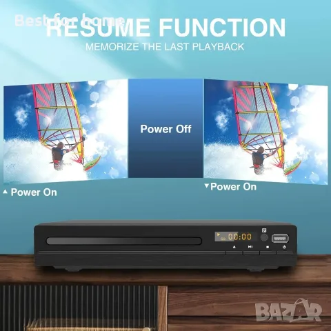 Tojock HDMI AV HD TV DVD плейър Коаксиален изход AV кабел USB вход Без регионално кодиране, снимка 5 - Плейъри, домашно кино, прожектори - 55340710