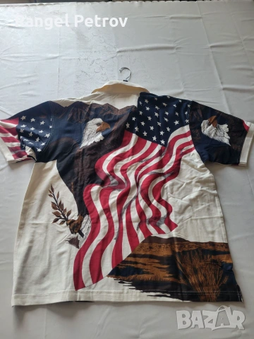 Harley Davidson, American Flag Фанелка с къс ръкав, снимка 6 - Блузи - 55132382