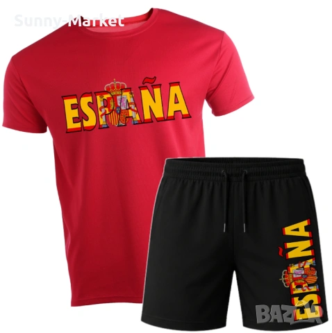 Спортен екип комплект тениска + къси панталони ИСПАНИЯ / ESPANA / SPAIn