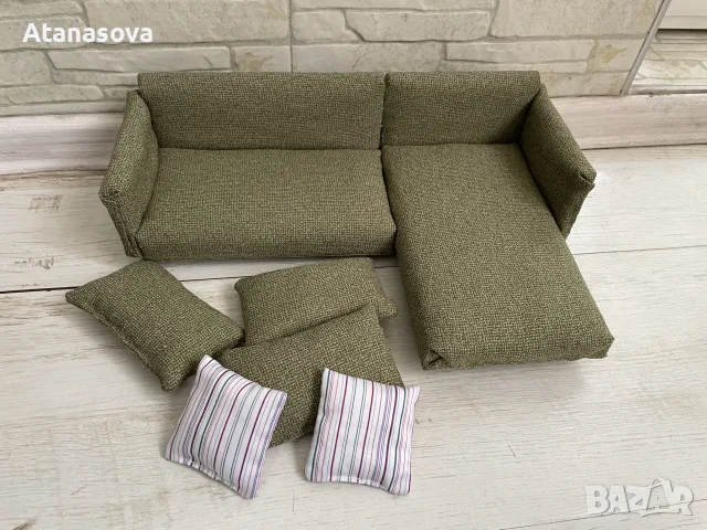 Мини диван за кукла Барби, обзавеждане за кукли, снимка 10 - Кукли - 44238356