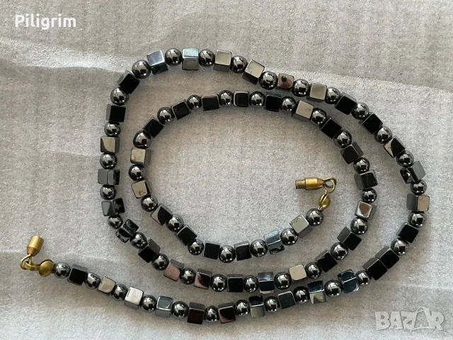 Хематитово колие., снимка 3 - Колиета, медальони, синджири - 55405369