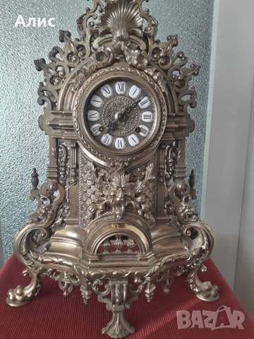 Голям каминен часовник от бронз