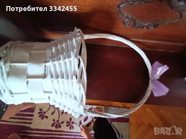 Две бели кошници, снимка 3 - Декорация за дома - 55649361