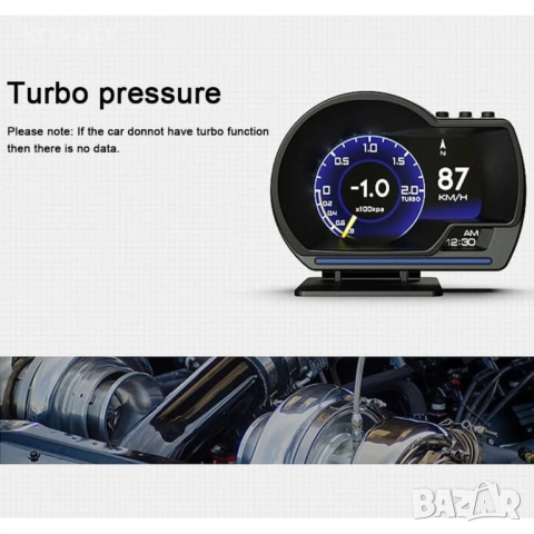 OBD2 и GPS диагностика, HUD дисплей,цифрово табло с информация за , Boost ,Clock, индикатор за турбо, снимка 7 - Аксесоари и консумативи - 54335529