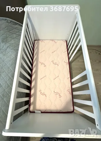 Продавам бебешко легло-люлка Rini Play Arbor + матрак Pierre Cardin Magniflex Bambino 60x120 см, снимка 4 - Бебешки легла и матраци - 55456308
