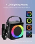 Караоке машина Bluetooth 2 микрофона LED система за партита, снимка 2