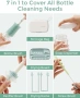 Нов BPA Free комплект за почистване на бебешки бутилки Momcozy силиконова четка поставка и кутия, снимка 6