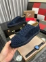 Christian Louboutin Louis Junior Spikes – Тъмносин Велур | Premium Luxury Edition | Размери 38-44, снимка 4