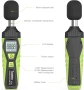 Tadeto Шумомер, преносим цифров децибеломер от 30dB до 130dB с LCD дисплей , снимка 7
