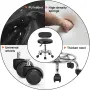 Работен стол с облегалка – регулируем на височина, въртящ се на 360°, снимка 7