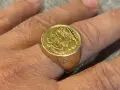 Мъжки златен пръстен с монета британски суверен, снимка 6