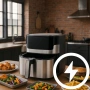 Смарт Еърфрайър , 2200W, XXL 6.5л, Wi-Fi Tuya App, 10 Програми, Неръждаема стомана, снимка 4