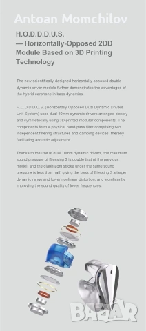 Слушалки Moondrop Blessing 3 2DD+4BA IEM, снимка 5 - Безжични слушалки - 55266478